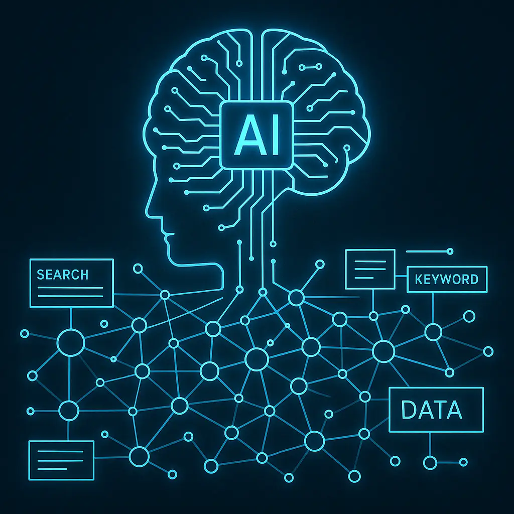 a blue neon light with a brain and lines and words